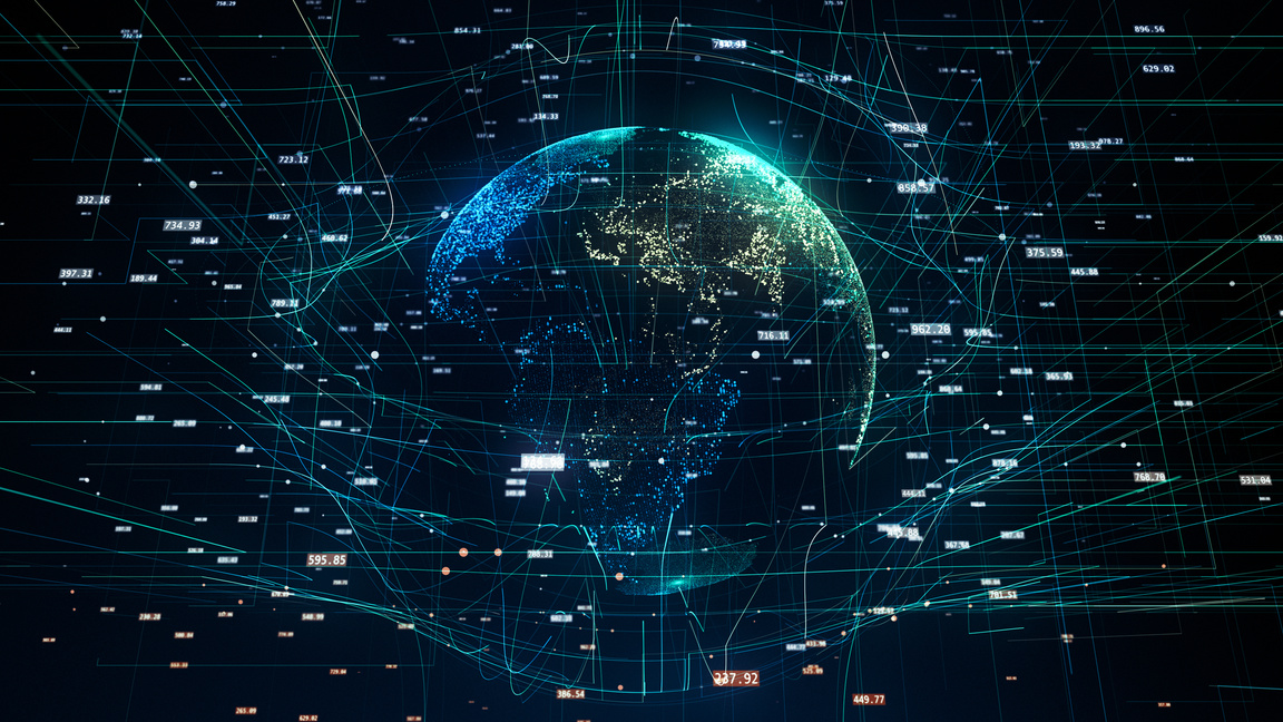 global network illustration symbolizing global IT